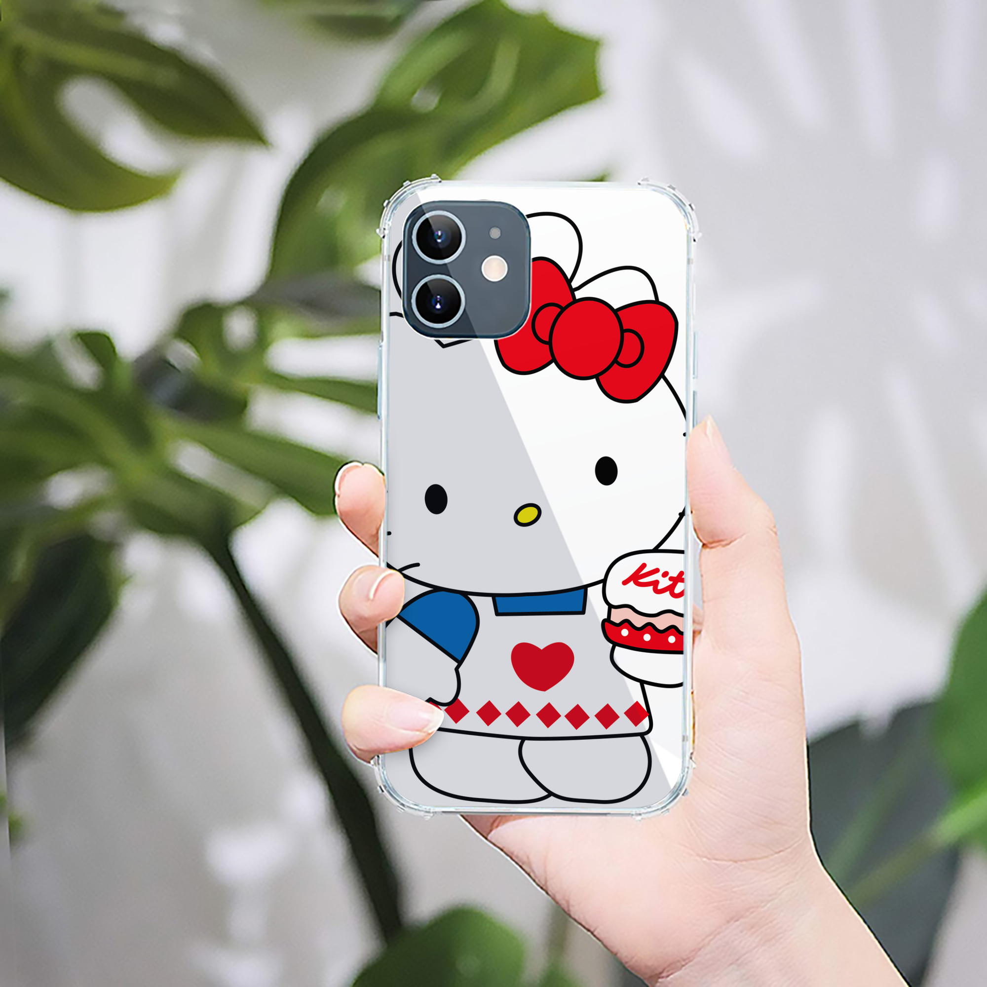 （画像用） Hello Kitty ハローキティ 【iPhone 12シリーズ対応】透明スマホケース（クリアソフトケース）